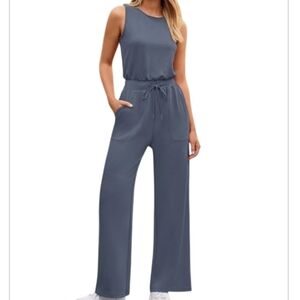 Women's Sleeveless Jumpsuit - Blue